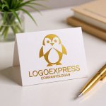 画像16: 可愛らしいペンギンのキャラクターロゴ (16)