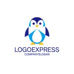 画像1: 可愛らしいペンギンのキャラクターロゴ (1)