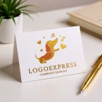 画像16: 音楽とハートを奏でるダックスフントのロゴ (16)