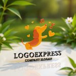 画像12: 音楽とハートを奏でるダックスフントのロゴ (12)