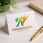 画像16: AとY、葉と人が輝く成長ロゴ (16)