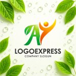 画像9: AとY、葉と人が輝く成長ロゴ (9)