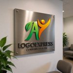 画像13: AとY、葉と人が輝く成長ロゴ (13)