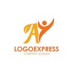 画像3: AとY、葉と人が輝く成長ロゴ (3)