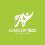 画像4: AとY、葉と人が輝く成長ロゴ (4)