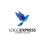 画像1: 躍動する青い鳥のロゴ (1)