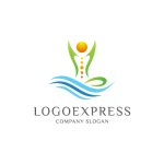 画像1: ヨガと波が織りなす心身のバランスロゴ (1)