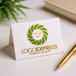 画像16: 笑顔の葉っぱリースロゴ (16)