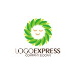 画像1: 笑顔の葉っぱリースロゴ (1)