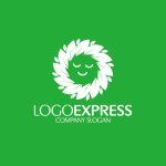 画像4: 笑顔の葉っぱリースロゴ (4)