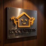 画像5: 笑顔の家と道具のホームサービスロゴ (5)