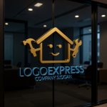 画像15: 笑顔の家と道具のホームサービスロゴ (15)