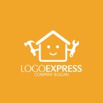 画像4: 笑顔の家と道具のホームサービスロゴ (4)