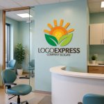 画像5: 笑顔の太陽と葉のナチュラルロゴ (5)