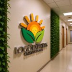 画像15: 笑顔の太陽と葉のナチュラルロゴ (15)