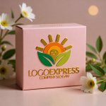 画像10: 笑顔の太陽と葉のナチュラルロゴ (10)