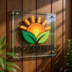 画像11: 笑顔の太陽と葉のナチュラルロゴ (11)