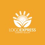 画像4: 笑顔の太陽と葉のナチュラルロゴ (4)