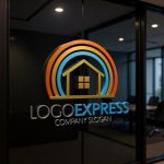 画像15: カラフルなアーチと家の希望ロゴ (15)