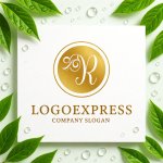 画像9: 優雅な筆記体Rの黄金ロゴ (9)