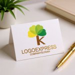 画像16: Kの文字と葉が織りなす成長の木ロゴ (16)