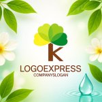 画像9: Kの文字と葉が織りなす成長の木ロゴ (9)