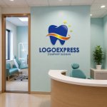 画像5: 輝く歯とウェーブのデンタルケアロゴ (5)