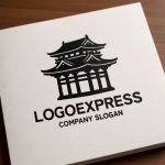 画像14: 荘厳な伝統建築のシルエットロゴ (14)