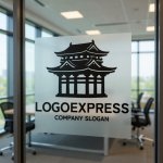 画像8: 荘厳な伝統建築のシルエットロゴ (8)