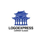 画像3: 荘厳な伝統建築のシルエットロゴ (3)