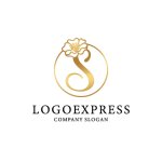 画像1: 華やかなS字の黄金ロゴ (1)
