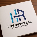 画像14: 「HR」の文字を重ねた建設・テクノロジーロゴ (14)