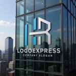 画像16: 「HR」の文字を重ねた建設・テクノロジーロゴ (16)