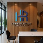 画像13: 「HR」の文字を重ねた建設・テクノロジーロゴ (13)