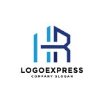 画像1: 「HR」の文字を重ねた建設・テクノロジーロゴ (1)