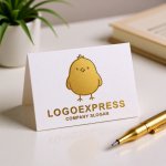 画像16: 可愛らしいヒヨコのキャラクターロゴ (16)