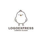 画像1: 可愛らしいヒヨコのキャラクターロゴ (1)