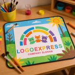 画像8: 仲良し動物とカラフルな虹の可愛いロゴ (8)