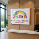 画像13: 仲良し動物とカラフルな虹の可愛いロゴ (13)