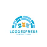 画像3: 仲良し動物とカラフルな虹の可愛いロゴ (3)