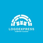 画像4: 仲良し動物とカラフルな虹の可愛いロゴ (4)