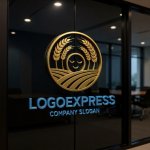 画像15: 麦畑と笑顔の太陽の豊かな恵みロゴ (15)