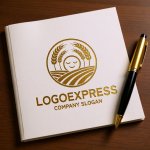 画像6: 麦畑と笑顔の太陽の豊かな恵みロゴ (6)