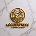 画像13: 麦畑と笑顔の太陽の豊かな恵みロゴ (13)