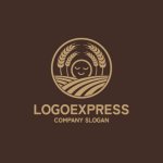 画像4: 麦畑と笑顔の太陽の豊かな恵みロゴ (4)