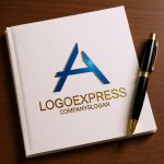 画像6: A字の立体的なモダンテクノロジーロゴ (6)