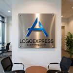 画像7: A字の立体的なモダンテクノロジーロゴ (7)