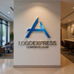 画像10: A字の立体的なモダンテクノロジーロゴ (10)