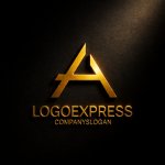 画像12: A字の立体的なモダンテクノロジーロゴ (12)