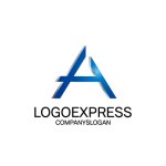 画像1: A字の立体的なモダンテクノロジーロゴ (1)